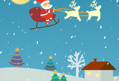 圣诞树 圣诞节 下雪 圣诞老人 圣诞马车 飞过