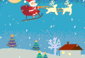 圣诞树 圣诞节 下雪 圣诞老人 圣诞马车 飞过