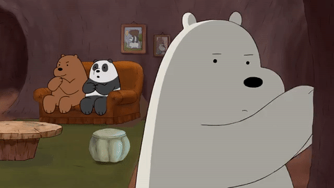 白熊 围巾 棕熊 熊猫 看电视