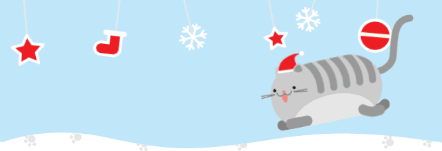 扁平化 猫 跳跃 圣诞节
