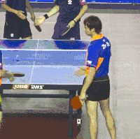 体育 乒乓球 配合 握手