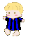 卡通 黄头发 红脸蛋 小孩子 条纹衣服