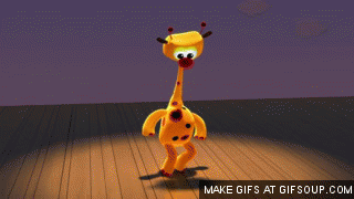 长颈鹿 卡通 跳舞 舞台 搞笑 活泼的 giraffe