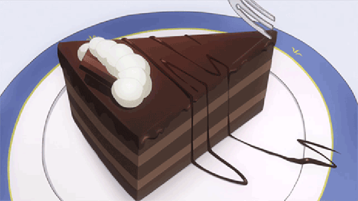 二次元 动画 蛋糕 叉子