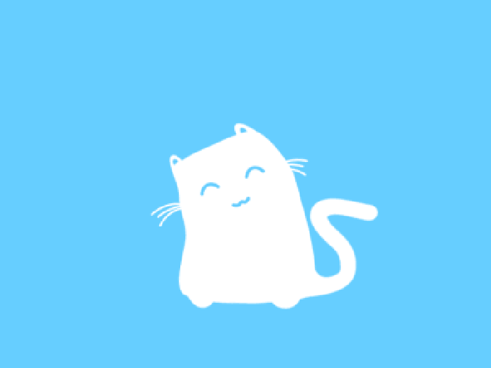 卡通 猫咪 微笑 可爱 蓝色