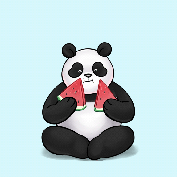 熊猫 卡通 西瓜