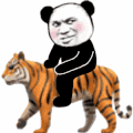 暴漫 熊猫头 骑动物 老虎 搞怪 逗