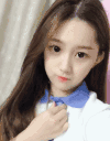 美女 鼓嘴 长发 文静