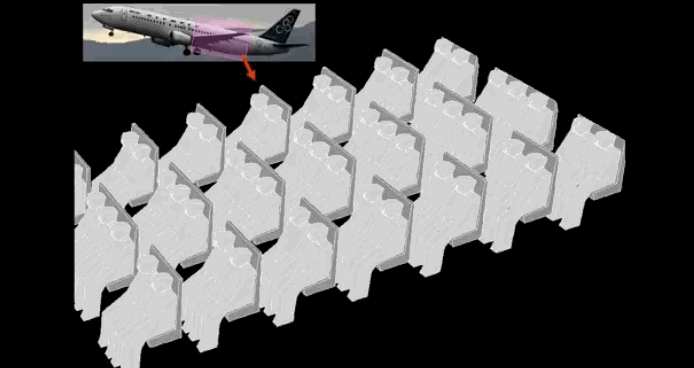 飞机 黑白 粒子 模型