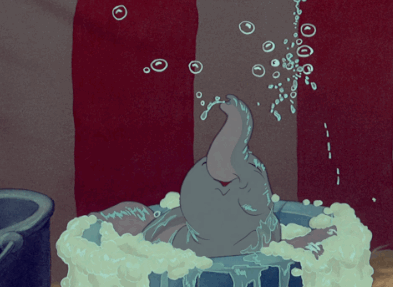 泡沫 迪士尼 GIF 可爱的 洗澡 迪士尼动画工作室 大象 小飞象 小象