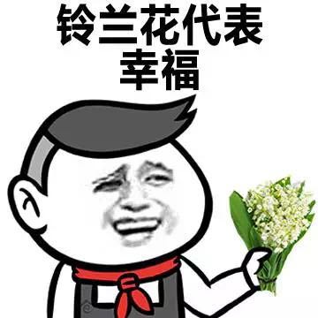金馆长 卡通 送花 铃兰花代表幸福