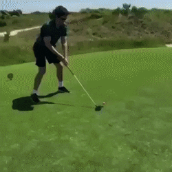 草地 球杆 高尔夫  摔倒