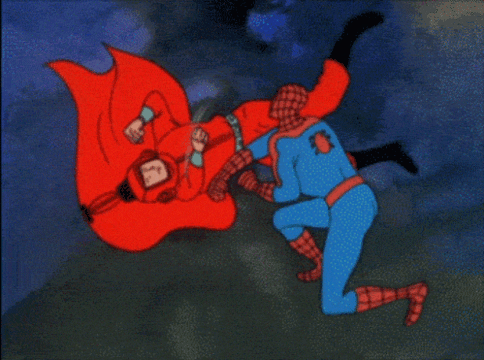 蜘蛛侠 红色 蓝色 打架