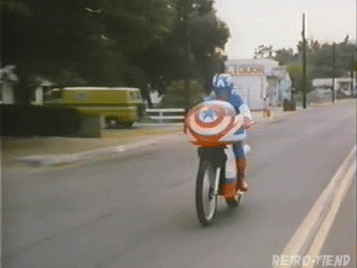 美国队长 90年代 有趣 公路 摩托车 Captain America