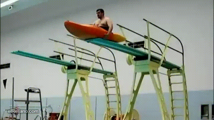 皮划艇 跳水 滑稽 可爱