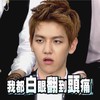我都白眼翻到头痛   EXO   小眼神    无奈