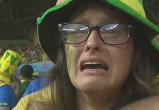 2014世界杯 德国 巴西 7-1 球迷哭泣