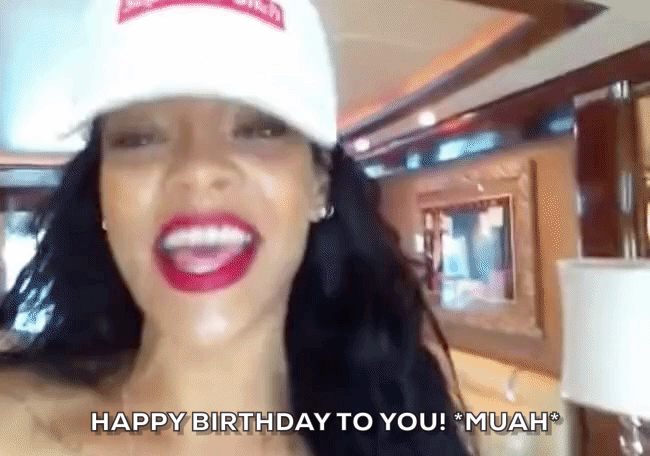 蕾哈娜 Rihanna  生日快乐 亲吻 happy birthday
