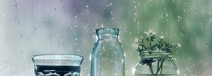 杯子 花朵 窗外 雨水