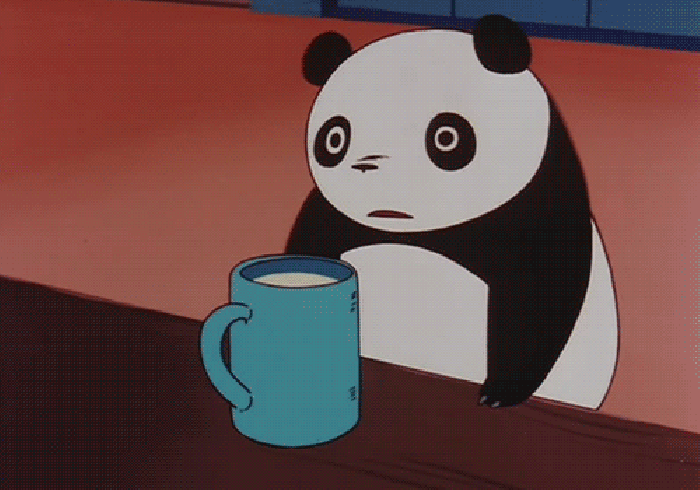 熊猫 喝奶 杯子 萌