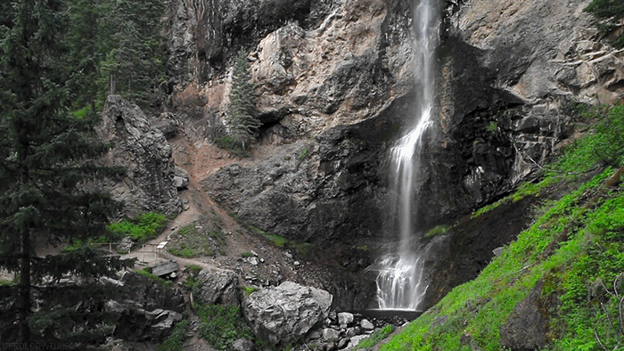瀑布 山崖 自然 风景