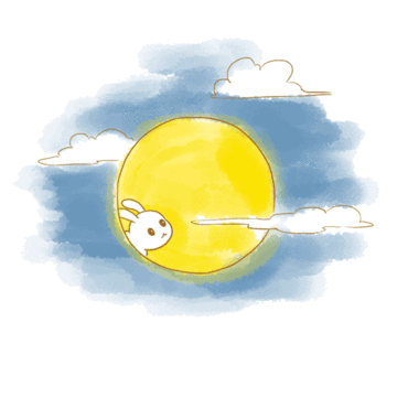 月亮 兔子 白云 奔跑