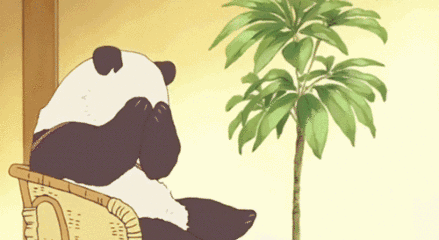 熊猫 捂脸 树叶 摇头