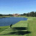 高尔夫 流水 打球 远处