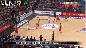 篮球 亚锦赛 中国 韩国 郭艾伦 三分球 得分王 超远距离投射 激烈对抗 劲爆体育
