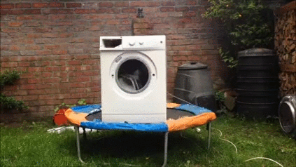 蹦床 洗衣机 恶搞 有趣