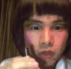 男扮女装 化妆 腮红 搞笑