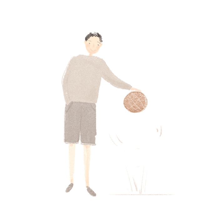 插画 男孩 篮球 运动