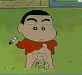 蜡笔小新 画大象 可爱 搞笑