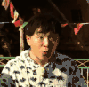 黄渤 黑白衣服 笑 露牙