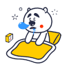 小熊 睡觉 做梦 鼻涕泡
