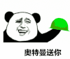 熊猫头 搞笑 雷人 斗图 绿帽子 奥特曼送你 搞怪 逗