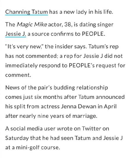 Jessie J 錢老板 戀情曝光 Channing tatum