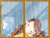 窗户 下雨 唯美 长发