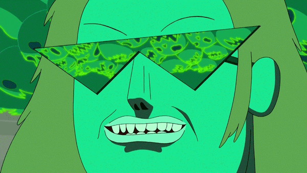 卡通 龇牙 绿色 怪物