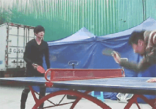 杨洋 乒乓球 搞笑 接球