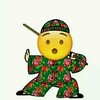 卡通 黄色圆脸 张大嘴 惊讶 花衣服