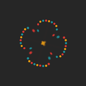 催眠 动效 小球 循环 彩色 移动的图形 四叶草