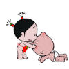 卡通 可爱 亲亲 搞笑
