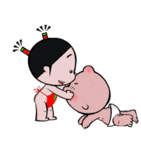 卡通 可爱 亲亲 搞笑