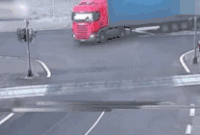 卡车 火车 撞击 车祸瞬间