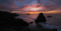 海滩 天空 礁石 海水 夕阳 海浪 美丽 beach nature