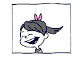 女孩 大笑 甩头发 张嘴
