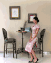 美女 旗袍 凹造型 拍摄 复古