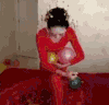 美女 气质 红衣 可爱