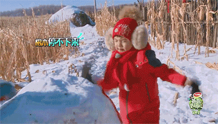 小孩 玩雪 冬天 寒冷
